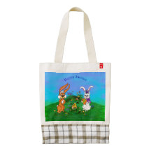 Frohe Ostern! Kaninchen mit Bunny und Chick