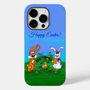 Frohe Ostern! Kaninchen mit Bunny und Chick Case-Mate iPhone 14 Pro Hülle