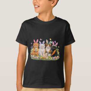 Frohe Ostern Katzen mit Hasenohren Eier Frühling T-Shirt