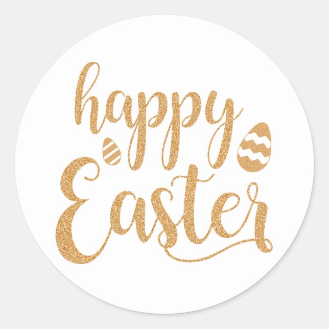 Frohe Ostern Klassischer runder Aufkleber (Vorderseite)