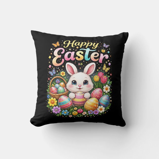 Frohe Ostern Kleiner Hase Kissen (Vorderseite)