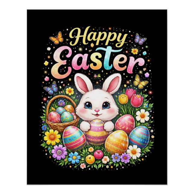 Frohe Ostern kleiner Hase Poster (Vorderseite)
