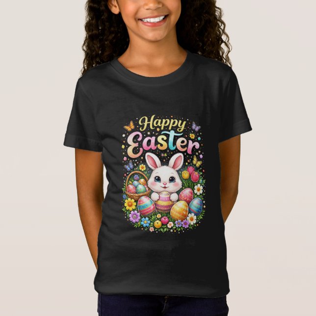 Frohe Ostern Kleiner Hase T-Shirt (Vorderseite)