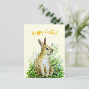 Frohe Ostern kleiner Hase Wasserfarbe Postkarte