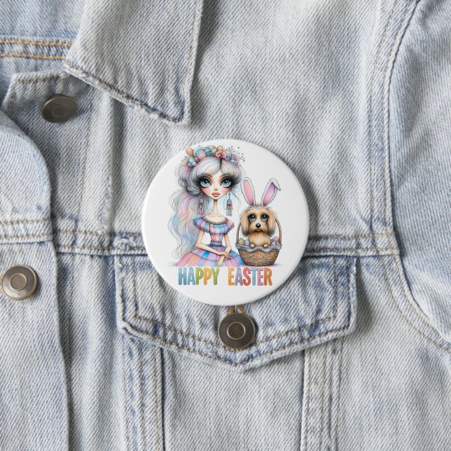 Frohe Ostern Knopf Button (Beispiel)
