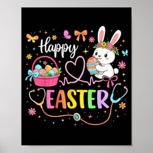 Frohe Ostern Krankenpfleger-Hasenohren-Ei-Krankens Poster