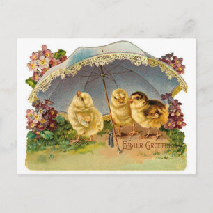 Frohe Ostern Küken Vintage Feiertagspostkarte
