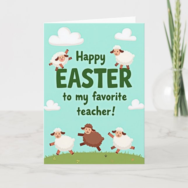 Frohe Ostern Lehrerin Frühling Karte (Vorderseite)
