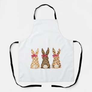 Frohe Ostern Leopard Bunny Coquette Schleife Mädch Schürze