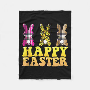 Frohe Ostern Leopard Karo-Hasen-Hase Frauen Männer Fleecedecke