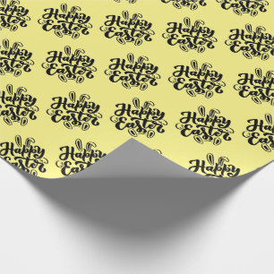 Frohe Ostern Lettering mit Hasenohren Geschenkpapier