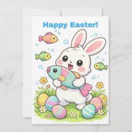 Frohe Ostern Lustiger Hase April-Scherz Fisch Humo Feiertagskarte