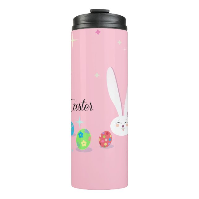 Frohe Ostern Lustiger Hase Thermosbecher (Vorderseite)
