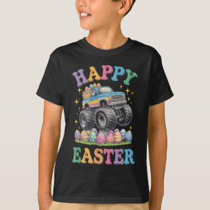Frohe Ostern Lustiger Monster Truck zerdrückt Eier T-Shirt