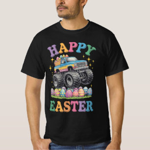 Frohe Ostern Lustiger Monster Truck zerdrückt Eier T-Shirt