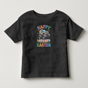 Frohe Ostern Lustiger Monster Truck Zerstört Eier Kleinkind T-shirt