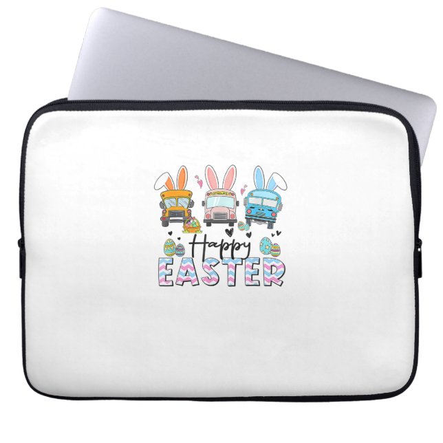Frohe Ostern Lustiger Schulbusfahrer Leben Glückli Laptopschutzhülle (Vorderseite)