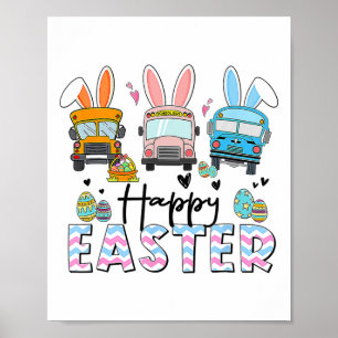 Frohe Ostern Lustiger Schulbusfahrer Leben Glückli Poster