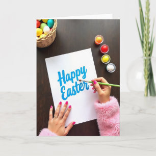Frohe Ostern-Mal-Hand-Karte Karte