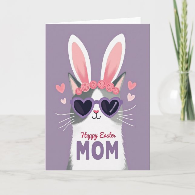 Frohe Ostern Mama Katzenkarte Karte (Vorderseite)