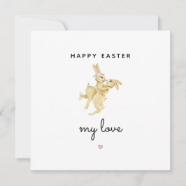 Frohe Ostern meine Liebe niedliches Kaninchenpaar Feiertagskarte