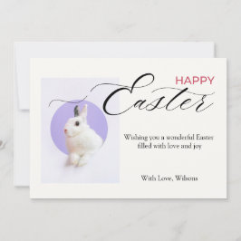Frohe Ostern mit einem süßen Hasen Feiertagskarte