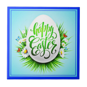 Frohe Ostern mit Frühlingsblumen-23180 Fliese