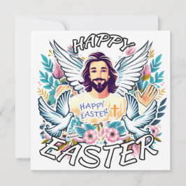 Frohe Ostern mit Jesus Feiertagskarte