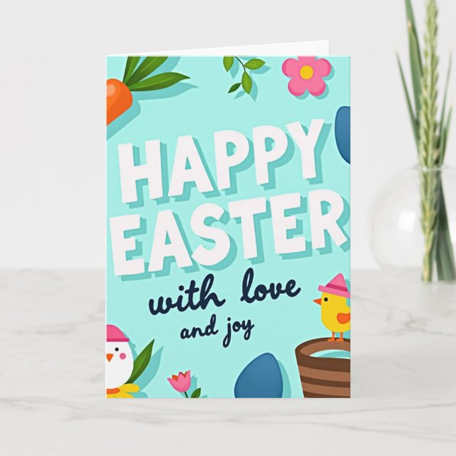Frohe Ostern Mit Liebe Karte (Vorderseite)