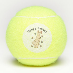 Frohe Ostern mit lustigem Kaninchen Tennisbälle