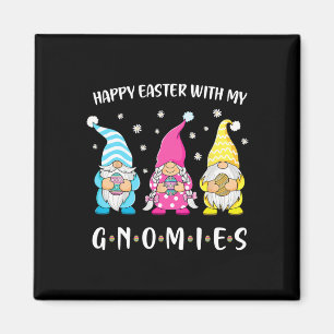 Frohe Ostern mit meinen Gnomen Mädchen Kinder Frau Magnet