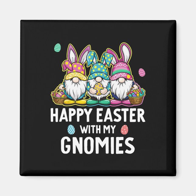 Frohe Ostern mit meinen Gnomen Mädchen Kinder Frau Magnet (Vorne)