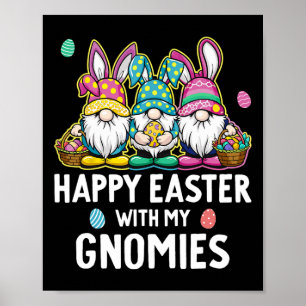 Frohe Ostern mit meinen Gnomen Mädchen Kinder Frau Poster