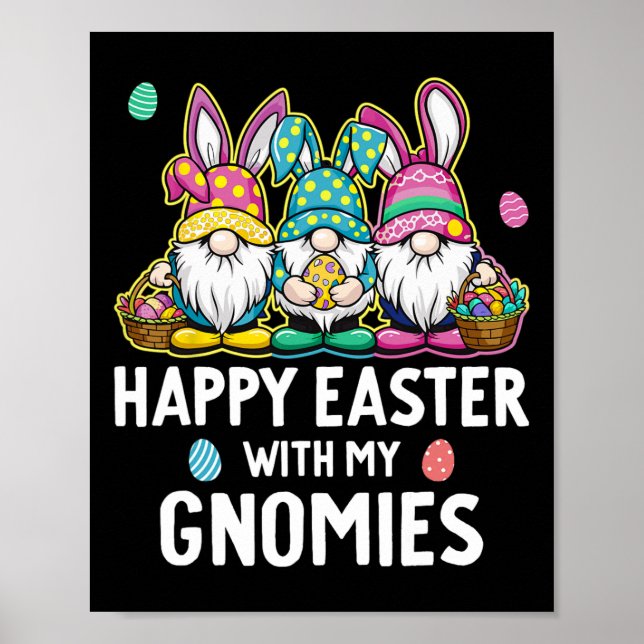 Frohe Ostern mit meinen Gnomen Mädchen Kinder Frau Poster (Vorne)