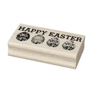 Frohe Ostern mit Ostereiern Gummistempel