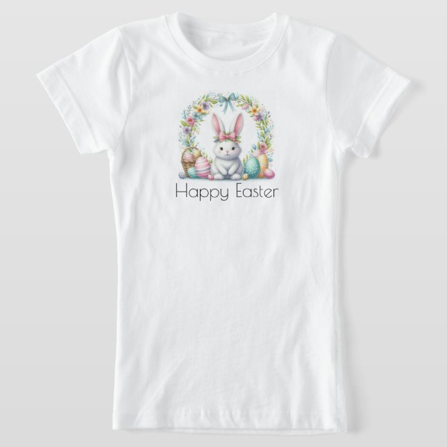 Frohe Ostern mit Osterhase und Blume T-Shirt (Ablage )