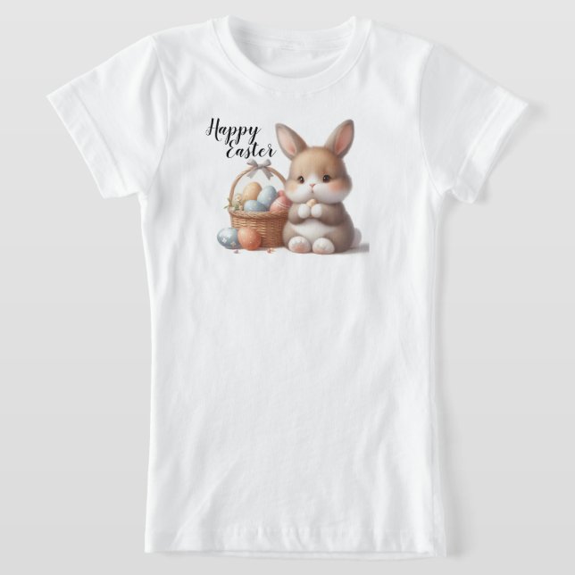 Frohe Ostern mit Osterhase und Korb T-Shirt (Ablage )