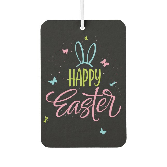 Frohe Ostern mit Schmetterlingen Autolufterfrischer (Vorderseite)