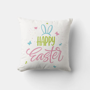 Frohe Ostern mit Schmetterlingen Kissen