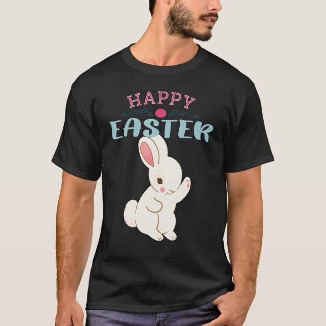 Frohe Ostern mit süßem Zuckerhasen 6 T-Shirt (Vorderseite)