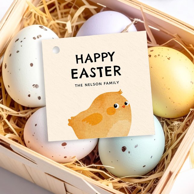 Frohe Ostern mit wenig Orangenhahn Geschenkanhänger (Von Creator hochgeladen)