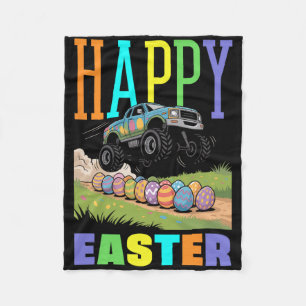 Frohe Ostern Monster Truck Cool Bagger Jungen Kind Fleecedecke