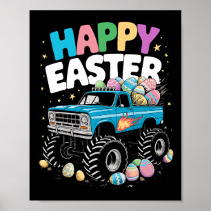 Frohe Ostern Monster Truck Ostereier Kleinkind Jun Poster