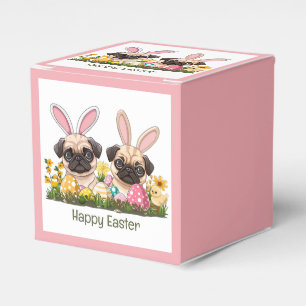 Frohe Ostern Mops-Hunde mit Hasenohren Geschenkschachtel