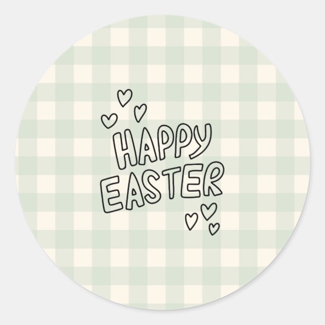 Frohe Ostern Muster Runder Aufkleber (Vorderseite)