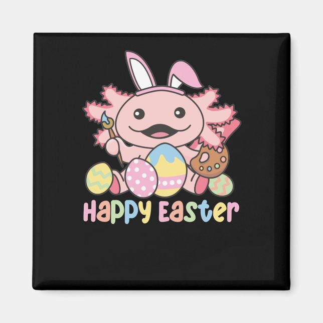 Frohe Ostern Niedlich Axolotl Ostern mit Ostereier Magnet (Vorne)