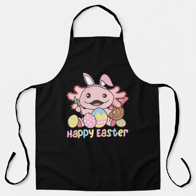 Frohe Ostern Niedlich Axolotl Ostern mit Ostereier Schürze (Vorderseite)