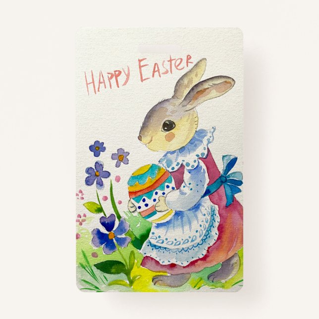 Frohe Ostern. Niedliche Haseneier Ausweis (Vorderseite)