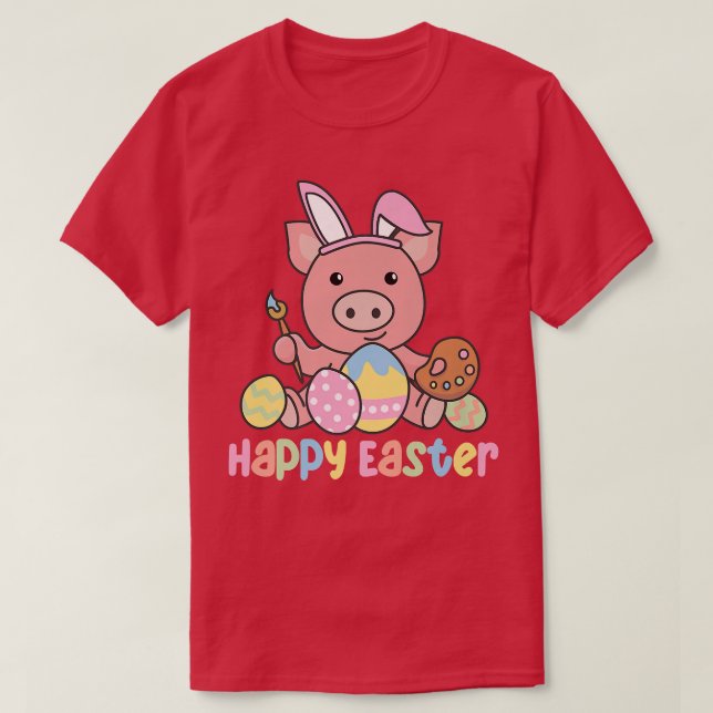 Frohe Ostern Niedliches Schwein für Ostern mit Ost T-Shirt (Design vorne)