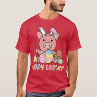 Frohe Ostern Niedliches Schwein für Ostern mit Ost T-Shirt